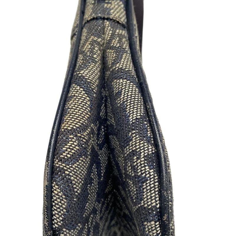 Dior Christian Dior Shoulder Bag Double Saddle Bag Navy X Ivory Leather