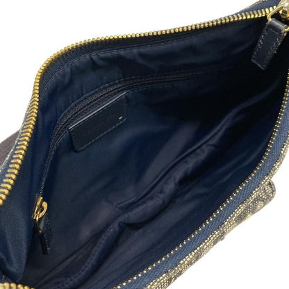 Dior Christian Dior Shoulder Bag Double Saddle Bag Navy X Ivory Leather