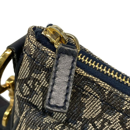Dior Christian Dior Shoulder Bag Double Saddle Bag Navy X Ivory Leather