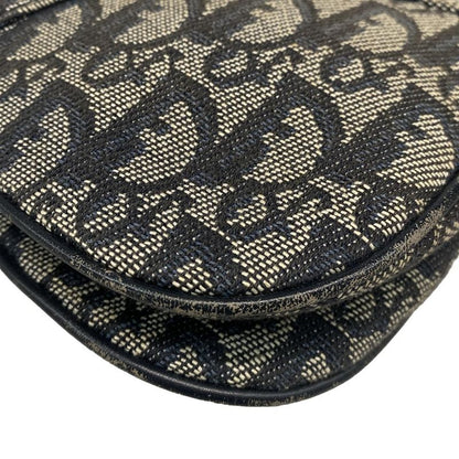Dior Christian Dior Shoulder Bag Double Saddle Bag Navy X Ivory Leather