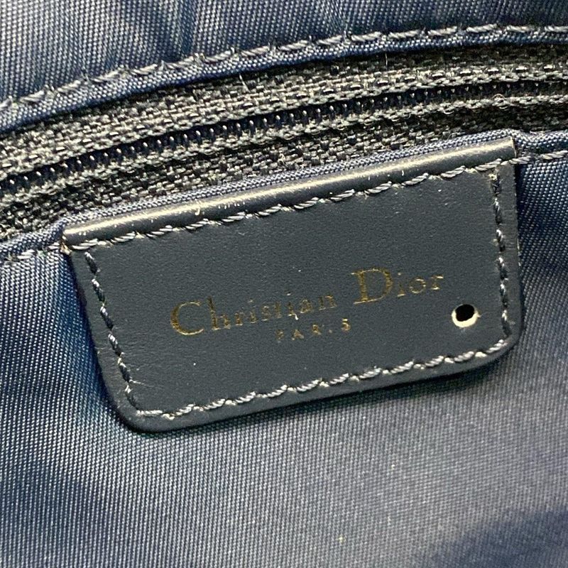 Dior Christian Dior Shoulder Bag Double Saddle Bag Navy X Ivory Leather