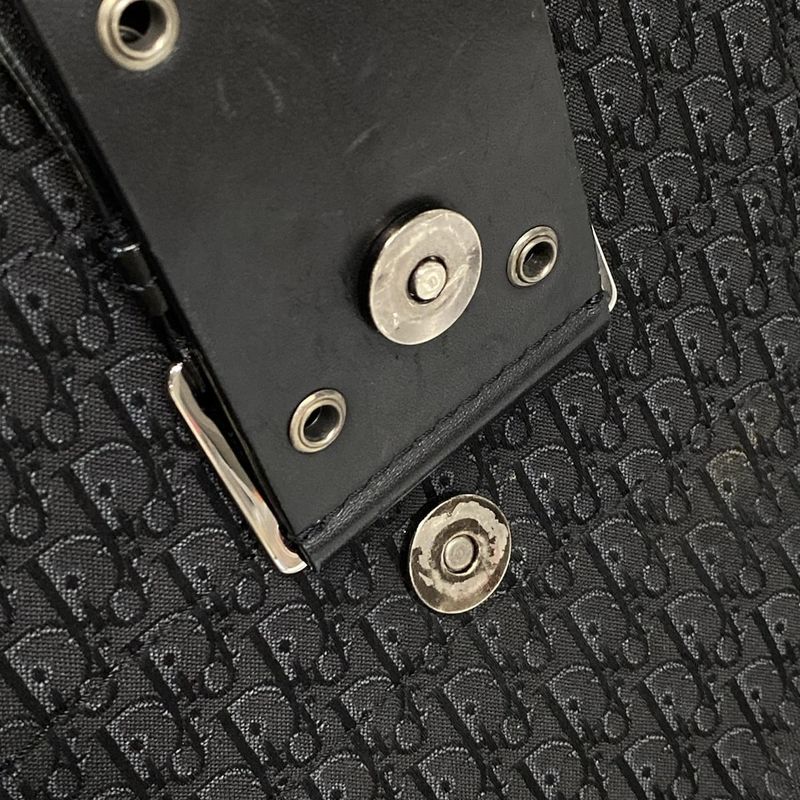 Dior Christian Dior Shoulder Bag Street Chic Trotter Black X Dark Gray Leather