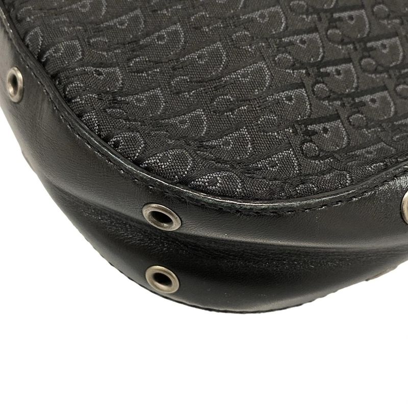 Dior Christian Dior Shoulder Bag Street Chic Trotter Black X Dark Gray Leather