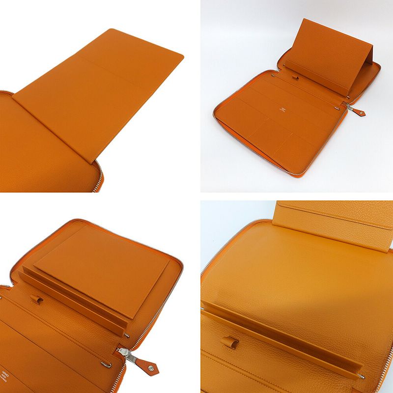 Hermes E-zip Tablet Case Togo Hermes Orange R Stamp Manufactured