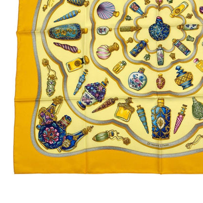 Hermes Scarf Carre 90 Silk Quimporte Le Flacon Perfume Bottle Yellow