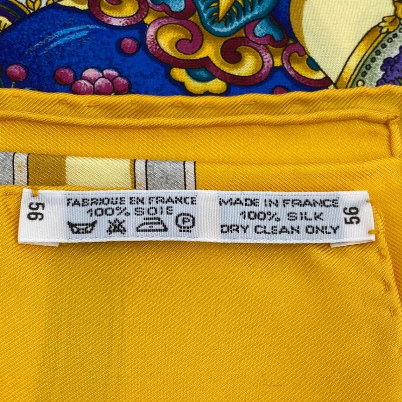 Hermes Scarf Carre 90 Silk Quimporte Le Flacon Perfume Bottle Yellow