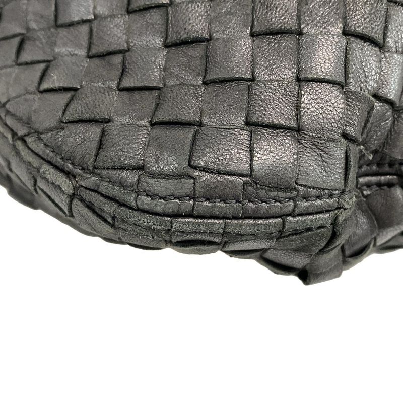 Bottega Veneta Shoulder Bag Intrecciato Black Leather