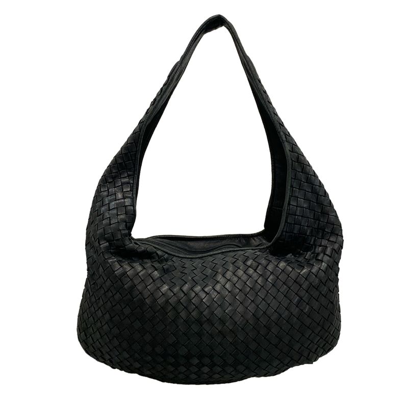 Bottega Veneta Shoulder Bag Intrecciato Black Leather