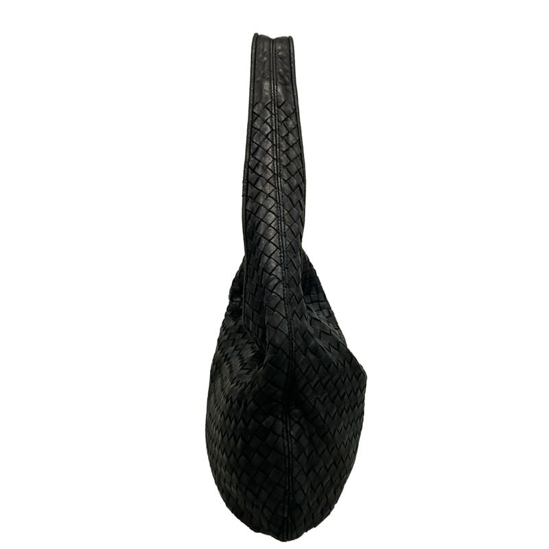Bottega Veneta Shoulder Bag Intrecciato Black Leather