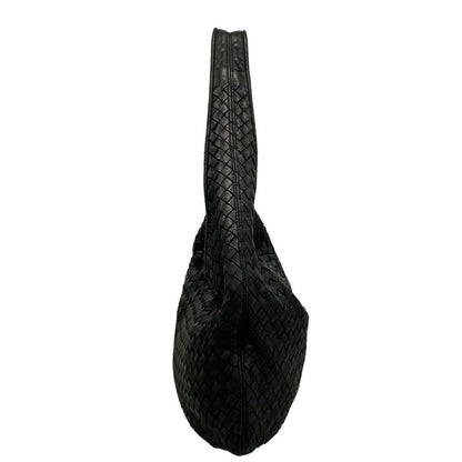 Bottega Veneta Shoulder Bag Intrecciato Black Leather