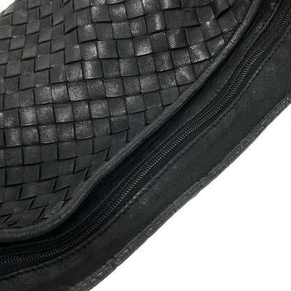 Bottega Veneta Shoulder Bag Intrecciato Black Leather