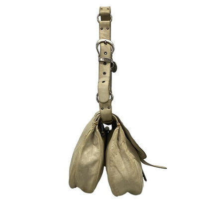 Dior Christian Dior Shoulder Bag Gaucho Ivory X Dark Brown Leather