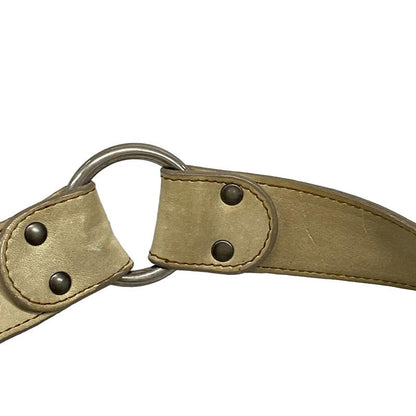 Dior Christian Dior Shoulder Bag Gaucho Ivory X Dark Brown Leather