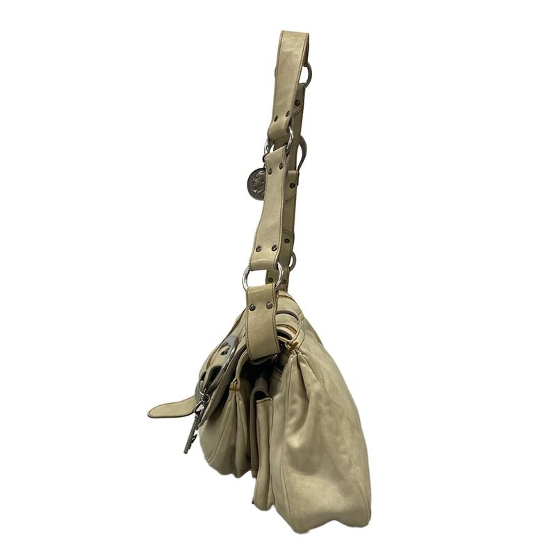 Dior Christian Dior Shoulder Bag Gaucho Ivory X Dark Brown Leather