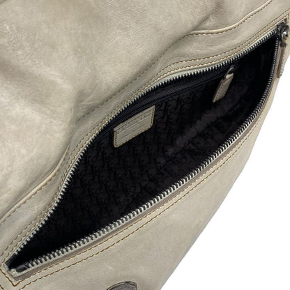 Dior Christian Dior Shoulder Bag Gaucho Ivory X Dark Brown Leather