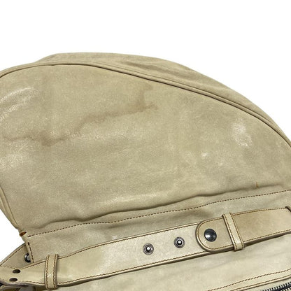 Dior Christian Dior Shoulder Bag Gaucho Ivory X Dark Brown Leather