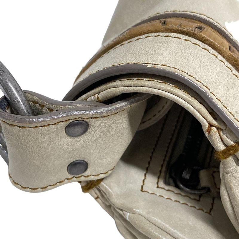 Dior Christian Dior Shoulder Bag Gaucho Ivory X Dark Brown Leather