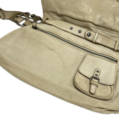 Dior Christian Dior Shoulder Bag Gaucho Ivory X Dark Brown Leather