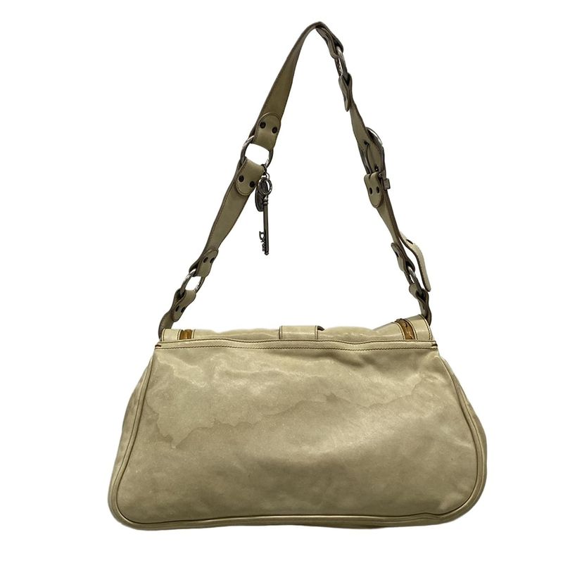 Dior Christian Dior Shoulder Bag Gaucho Ivory X Dark Brown Leather