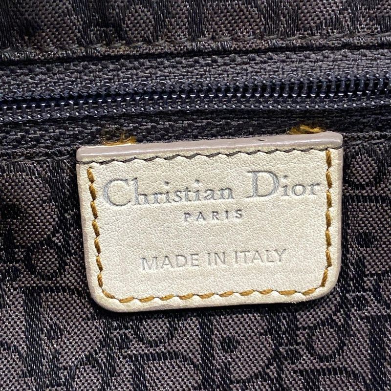 Dior Christian Dior Shoulder Bag Gaucho Ivory X Dark Brown Leather