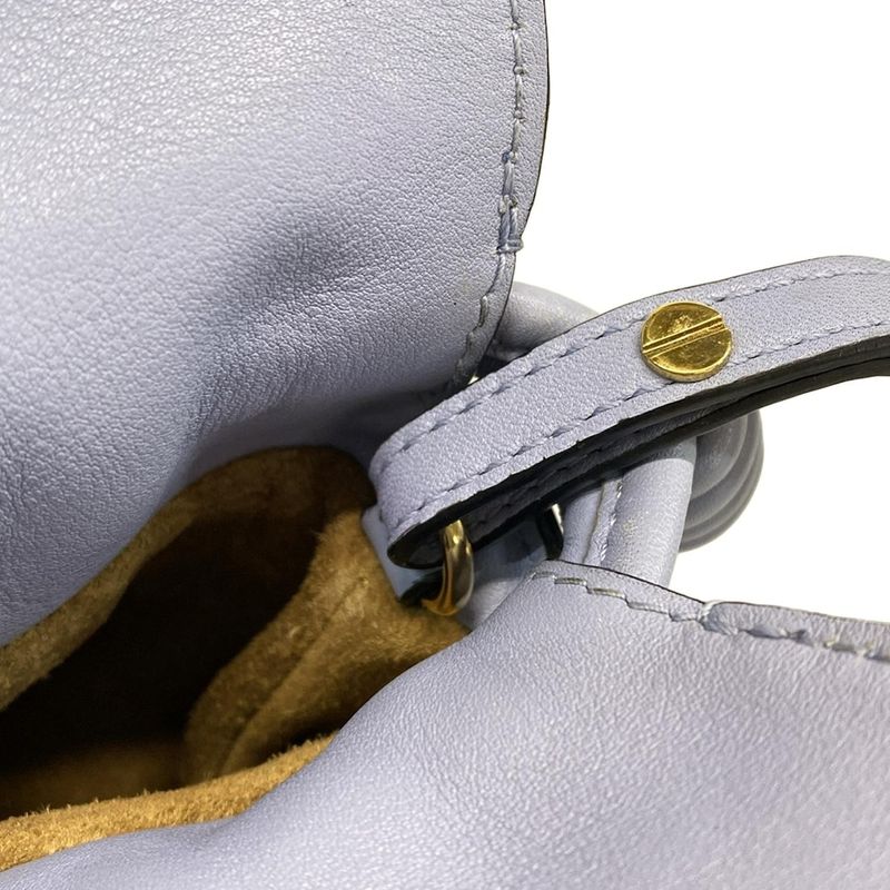 Loewe Shoulder Bag Flamenco Light Blue Leather