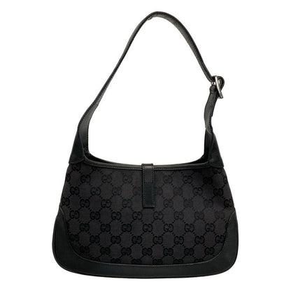 Gucci Shoulder Bag Jackie GG Pattern 13735 Black Leather