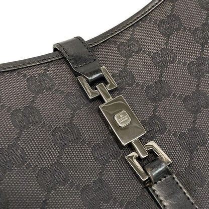 Gucci Shoulder Bag Jackie GG Pattern 13735 Black Leather