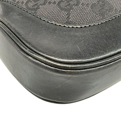 Gucci Shoulder Bag Jackie GG Pattern 13735 Black Leather