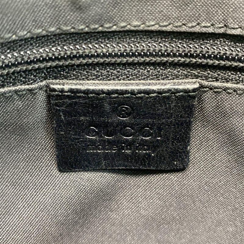 Gucci Shoulder Bag Jackie GG Pattern 13735 Black Leather