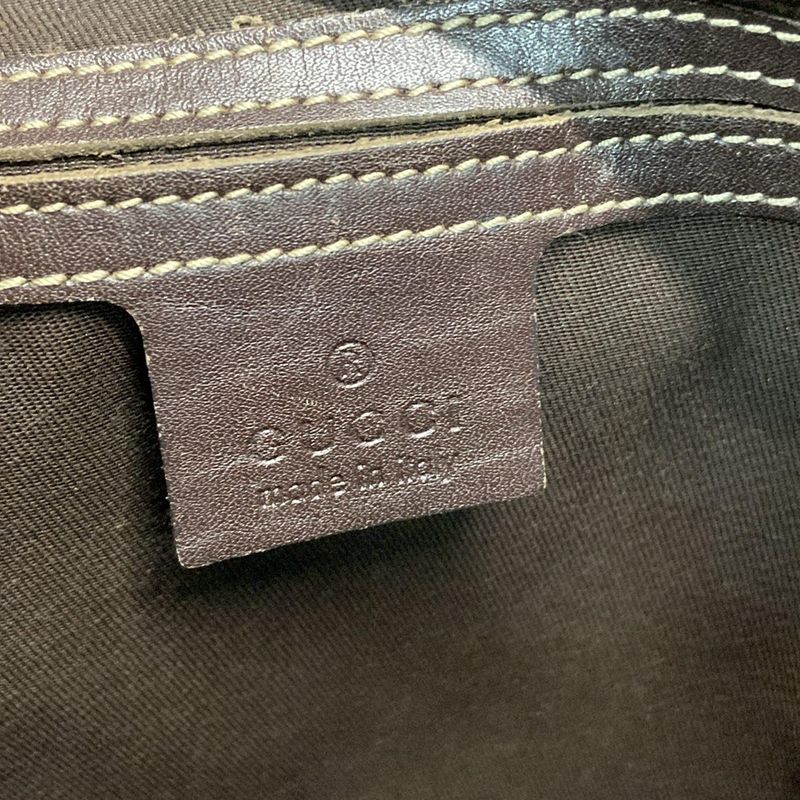 Gucci Shoulder Bag GG Plus/gg Supreme 223666 Beige X Dark Brown Leather