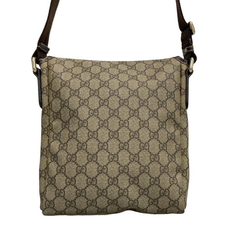 Gucci Shoulder Bag GG Plus/gg Supreme 223666 Beige X Dark Brown Leather