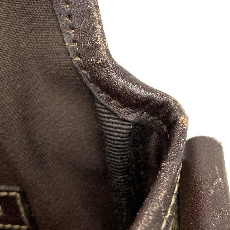 Gucci Shoulder Bag GG Plus/gg Supreme 223666 Beige X Dark Brown Leather