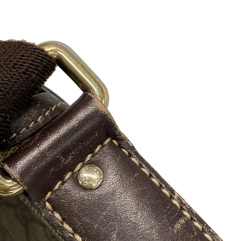 Gucci Shoulder Bag GG Plus/gg Supreme 223666 Beige X Dark Brown Leather