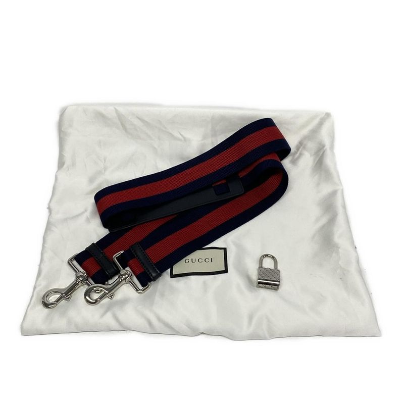 Gucci Boston Bag GG Supreme Carry-on Duffel Bag 474131 Black X Gray Leather