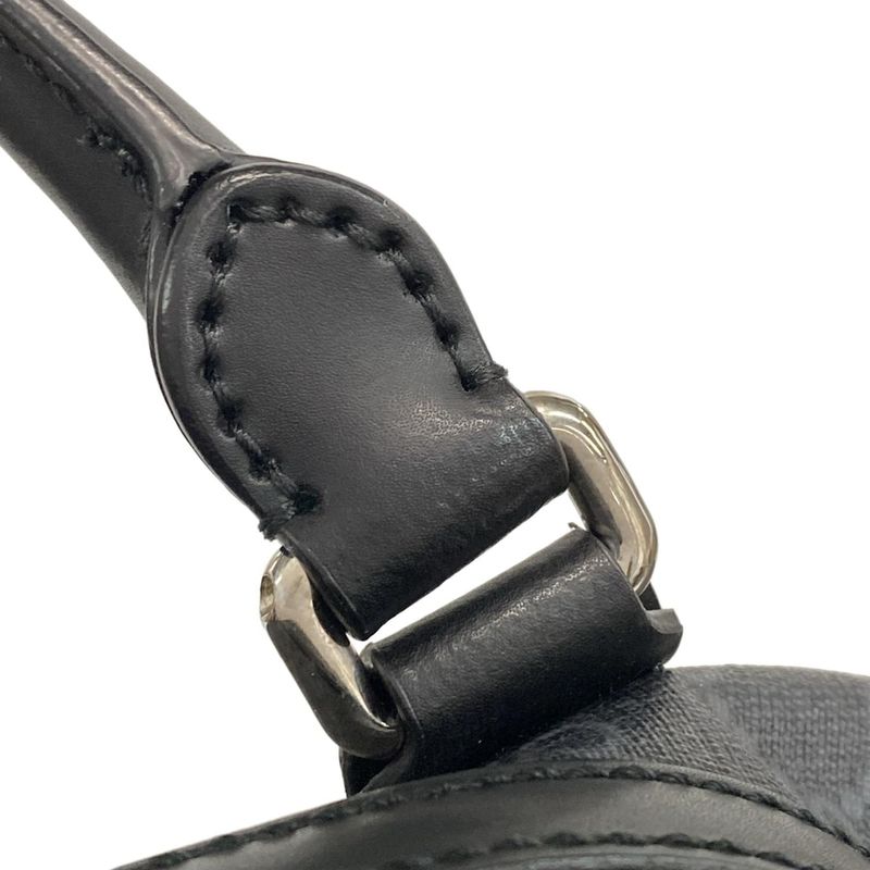 Gucci Boston Bag GG Supreme Carry-on Duffel Bag 474131 Black X Gray Leather