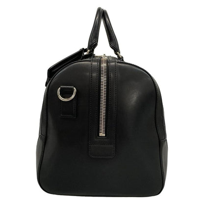 Gucci Boston Bag GG Supreme Carry-on Duffel Bag 474131 Black X Gray Leather