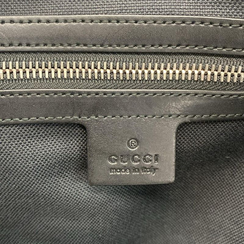 Gucci Boston Bag GG Supreme Carry-on Duffel Bag 474131 Black X Gray Leather