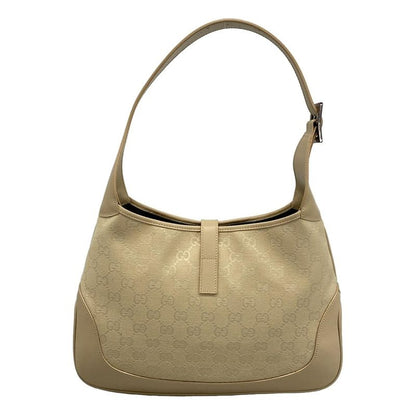 Gucci Shoulder Bag Jackie GG Pattern 13306 Beige Leather