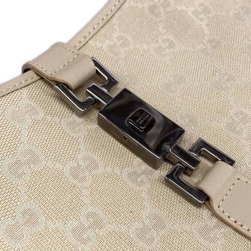 Gucci Shoulder Bag Jackie GG Pattern 13306 Beige Leather