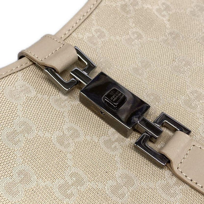 Gucci Shoulder Bag Jackie GG Pattern 13306 Beige Leather