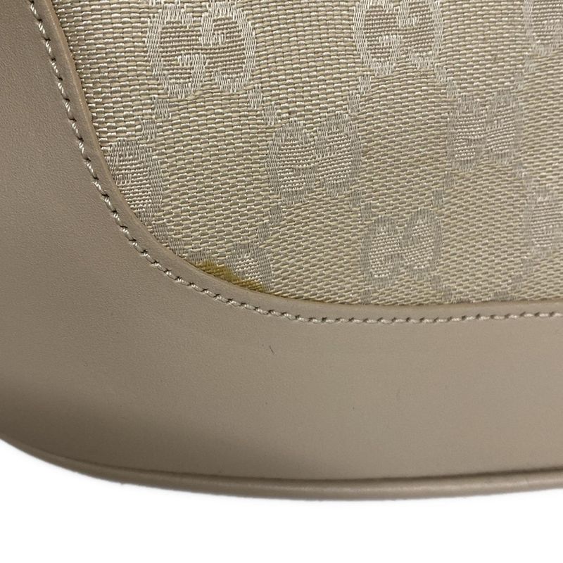 Gucci Shoulder Bag Jackie GG Pattern 13306 Beige Leather