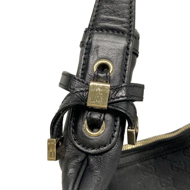 Gucci Shoulder Bag Princey GG Pattern 162882 Black Leather