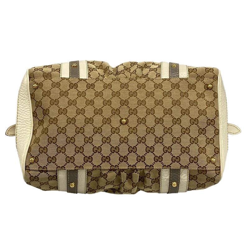 Gucci Handbag GG Pattern 223953 Beige X Ivory X Gray Leather
