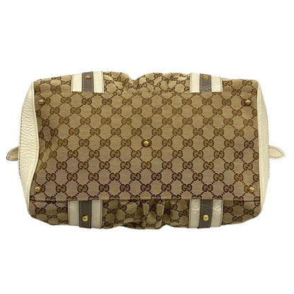 Gucci Handbag GG Pattern 223953 Beige X Ivory X Gray Leather