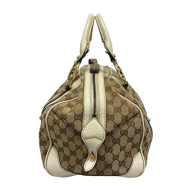 Gucci Handbag GG Pattern 223953 Beige X Ivory X Gray Leather
