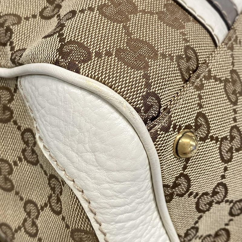 Gucci Handbag GG Pattern 223953 Beige X Ivory X Gray Leather