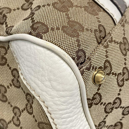 Gucci Handbag GG Pattern 223953 Beige X Ivory X Gray Leather