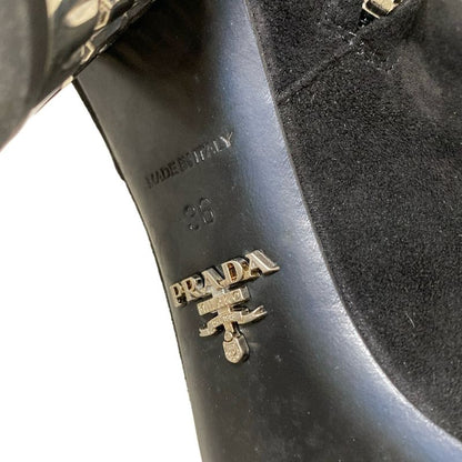 Prada Short Boots 36 Women's - Black X Silver X Clear Bijou