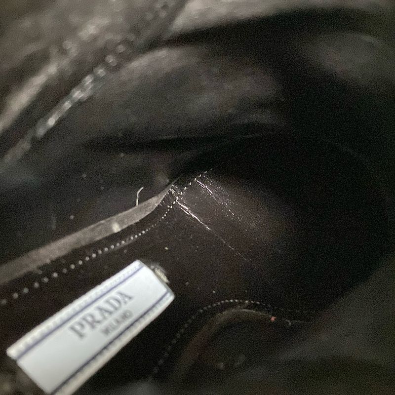 Prada Short Boots 36 Women's - Black X Silver X Clear Bijou