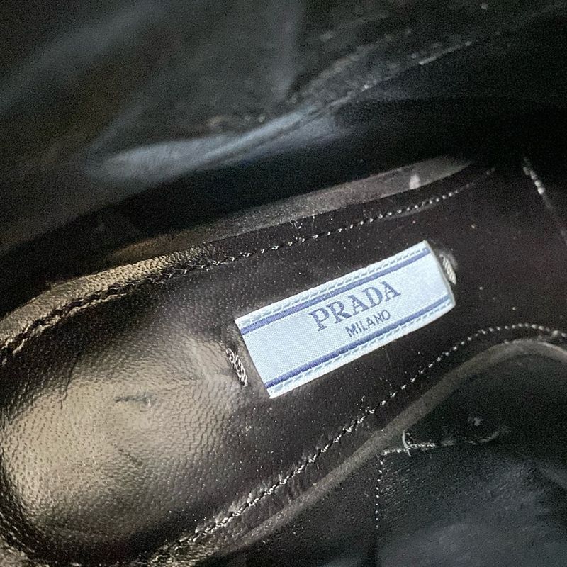 Prada Short Boots 36 Women's - Black X Silver X Clear Bijou